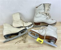 2 Pairs Vintage Ice Skates