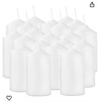 2x4 High White Pillar Candles, Set of 20,