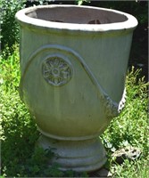 Large Patterned Glazed Ceramic Urn Planter 25t