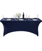 KSK 6 FT stretchable Tablecloths Navy Blue