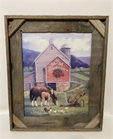 Rustic Barn Wood Frame w/ art by M Carosell