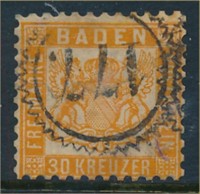 GERMANY BADEN #25 USED FINE