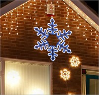 LAMPHOME 30"x26" Twinkle 492 LED Snowflake Super-B