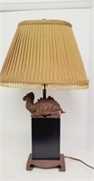 Art Decor Camel Table Lamp Wooden Base Oval Shade