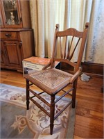 Antique Oak chair - cane seat
