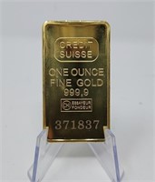 One Ounce .999 Gold Bar “Credit Suisse”
