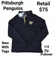 NEW Men's Xlarge Penguins 1/4 Zip Pullover $75