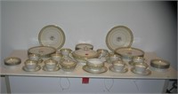 Large 54 piece Czechoslovakian dinnerware set