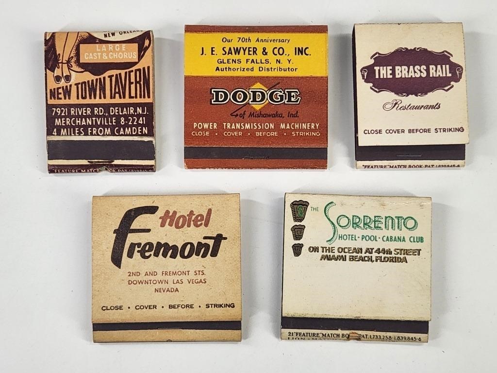 5) VINTAGE ADVERTISING FEATURE MATCHBOOKS
