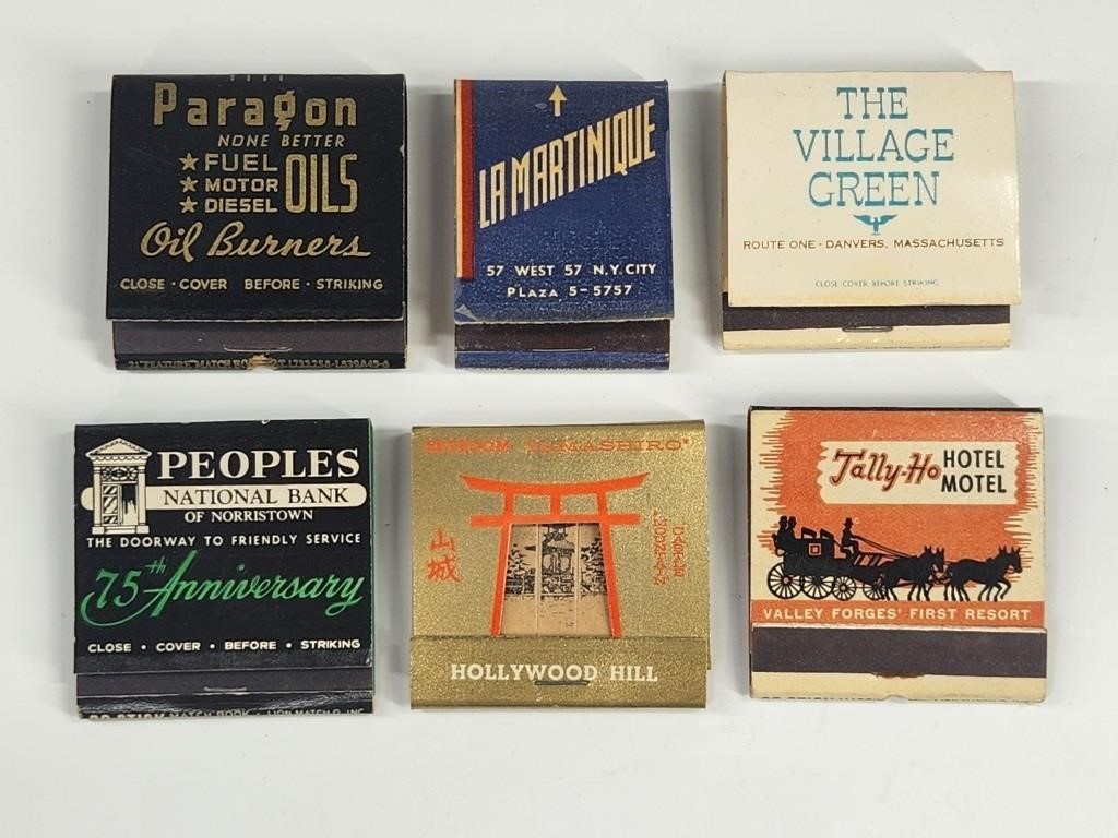 5) VINTAGE ADVERTISING FEATURE MATCHBOOKS