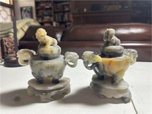 Pair of Soap Stone Asian Figures