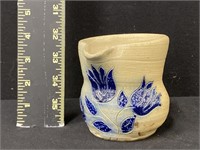 Vintage Salt Glaze & Cobalt Blue Decorated Jug