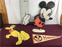 Vintage Mickey Mouse Cardboard Cut Outs, Pennant
