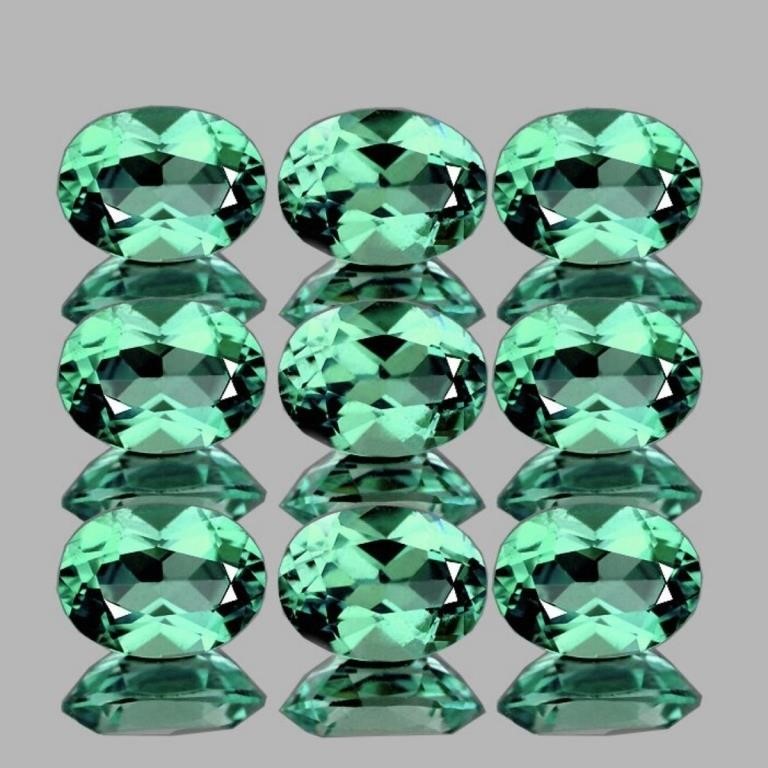 Natural Paraiba Green Apatite 9 Pcs (Flawless-VVS)