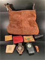 Vintage Leather Lot Purse Wallet and more