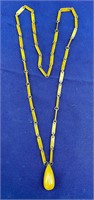 Antique Celluloid Butterscotch Necklace w/ Pendant