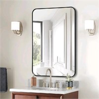 FORBATH Black Bathroom Mirror, Wall Mounted Vanity