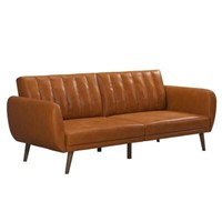 Brittany Futon Faux Leather Camel - Novogratz