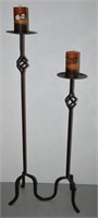 2 pcs Wrought Iron Floor Candle Holders