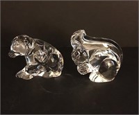 Lenox Crystal Squirrel and Bear Figurines