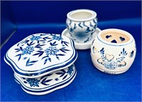 Three Pieces of Blue & White pottery