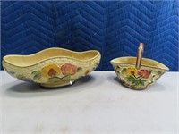 (2) Antique INDIAN TREE England Pottery Bowls EXC