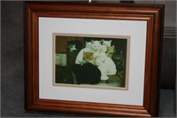 Framed cat photo, 12 1/2" x 10 1/2"