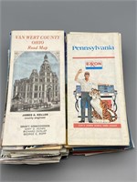 LARGE GROUP OF VINTAGE ROAD MAPS