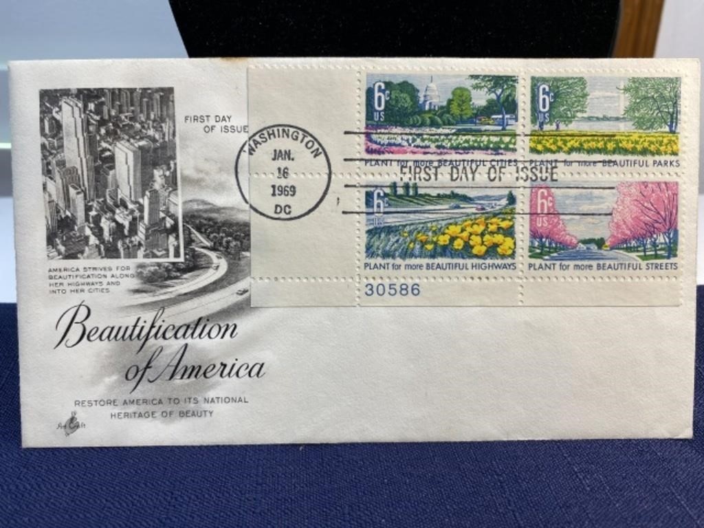 1969 first day issue stamped envelope America
