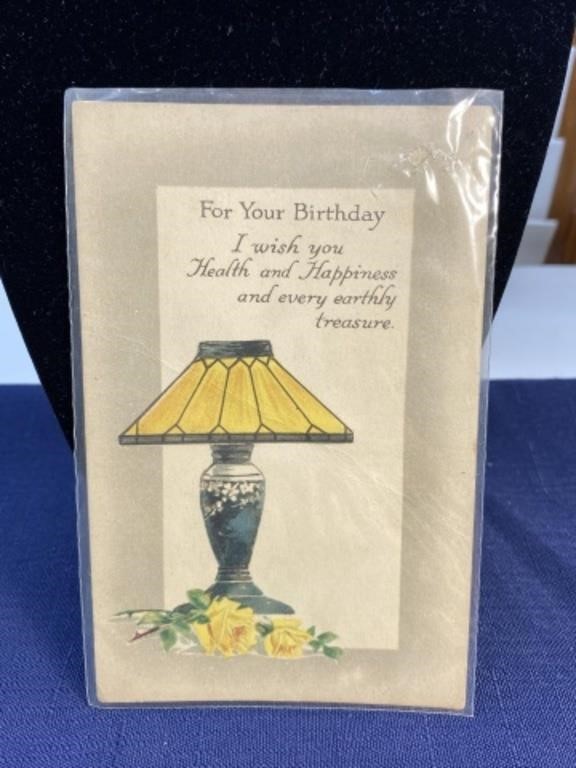 Vintage birthday postcard posted
