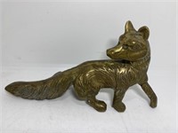 RARE 4 1/4" Vtg Brass Sly Fox Figurine