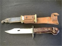 Vintage-handled bayonet w/sheath.