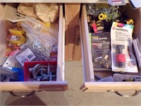 TWO(2) DRAWERS OF SCREWS & GARDEN HOSE FITTINGS