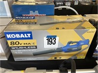 KOBALT 80V BLOWER W/ BATTERY & CHARGER