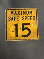 Vintage speed limit sign maximum 15