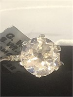 Rose Quartz with Diamonds Ring