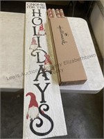 Holiday sign and wrapping paper