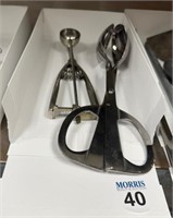 Salad Tongs and butter scoop