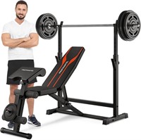 Adjustable Weight Bench for Home Gym - Black