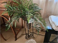 Metal Plant Stand, Silk Plant