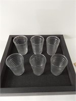 6 MCM Ribbed Juice Glasses U15B