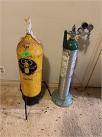 2PC AQUA LUNG DIVERS TANK (MCM) BASE & O2 CANISTER