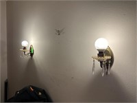 2PC MATCHED LUSTER WALL LIGHT FIXTURES NOTE