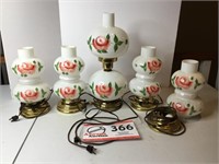 Set of Lamps (5) (1 needs repair) 11" & 16"