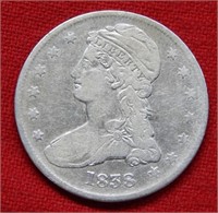 1838 Bust Silver Half Dollar - Reeded Edge