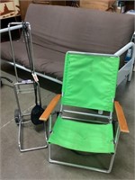 Beach Chair, Luggage Rack and travel pillow