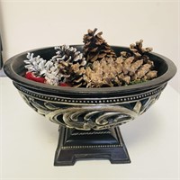 Beautiful Wooden Center-Piece Pedestal Bowl
