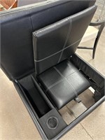 Leather Rolling Convertible Ottoman - Turns into