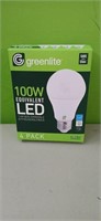 4 Pack  100 Watt LED Light Bulbs