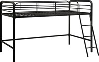 Junior Loft Bed Frame with Ladder, Black